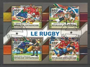 République Centrafricaine 2016 le Rugby un feuillet oblitéré /T9926 - Imagen 1 de 1