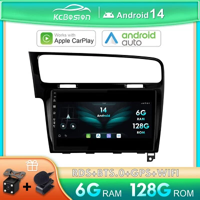 6G+128GB Android 14 Autoradio Carplay GPS DAB+BT Per VW Golf 7 2013-2019 Sat Nav - Immagine 1 di 4