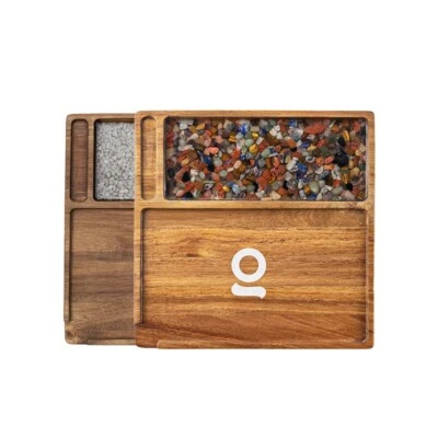 Ongrok Premium Natural Acacia Wood Tray Log - Image 1 of 4