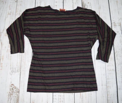 CAMISA TOP SURF VINTAGE MACYS RAYAS 3/4 CUELLO ABIERTO PLAYA CALIFORNIA NEGRA ROJA S Foto 1 de 4