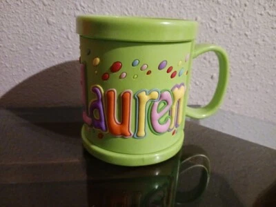 Nombre: LAUREN - NUEVO Taza Personalizada Niños Niños Plástico 3D John Hinde Foto 1 de 4