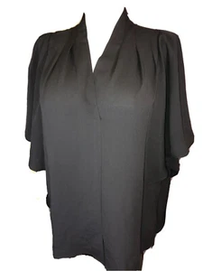 Alfani S NWT Flutter Sleeve Romantic Holiday Deep Black Blouse Macys Msrp$70 - Picture 1 of 9