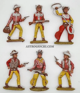 CROMOPLASTO SET COMPLETO SOLDATINI COWBOY VINTAGE 60 LANDI XILOPLASTO NEW - Picture 1 of 3