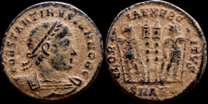 Antica moneta romana in bronzo - Costantino II (come Cesare). AE3. #1552 - Foto 1 di 1