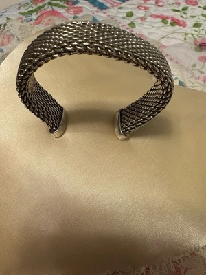 Vtg. Tiffany & Co. 925 Sterling Mesh Cuff Bracelet 52 Grams, Somerset  - Image 1 of 4