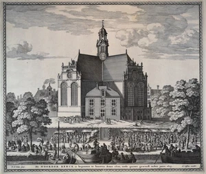 Kupferstich von 1655. De NORDER KERCK. Amsterdam. mit den Buchstaben "LP". Piete - Bild 1 von 4