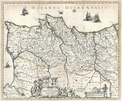 Antique Map "Tabula Portugalliae et Algarbia" (Portugal) De Wit, 1688 - Image 1 of 4