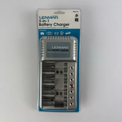 New! Lenmar 5 In 1 Battery Charger PRO541 For NiCd & NiMH: AA, AAA, C, D, & 9v - Image 1 of 4