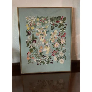 16 x 20 gerahmte Großbritannien Britische Inseln UK Blumen Kreuzstich Muster - Bild 1 von 6