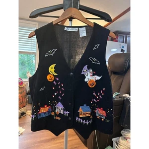 Giubbotto Halloween Collezione Studio Ricamato Fantasma Luna Pipistrelli Donna - Foto 1 di 3