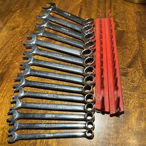 Vintage Snap On Combination Wrenches (14 Pieces)OEXM 6-19mm Used USA with Rails - Picture 1 of 24