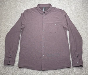 Vuori Hemd Herren Large Rot Steghemd Button Down Freizeitkleid Langarm - Bild 1 von 11