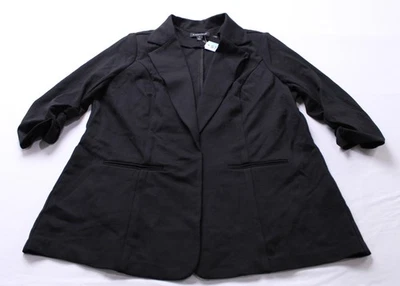 41 Hawthorn Women's Plus Leena Unlined Open Front Ponte Blazer CG2 Black Size 1X - Image 1 of 3