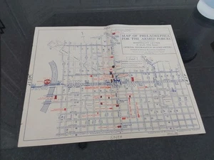 WWII 1945 Philadelphia PA Armed Forces Map USO Directory WW2 - Picture 1 of 7