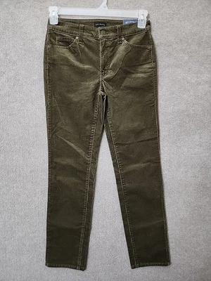 Pantalones de pana Talbots pierna recta para mujer 0 Petite verde oliva elásticos NUEVO Foto 1 de 4