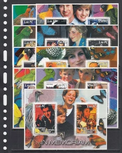 Princess Diana Gagarin Kasparov Tiger Woods Disney 2001 Congo 9 S/s perf Set Lot - Picture 1 of 4