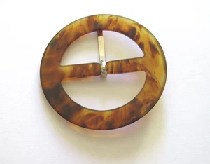 Lot 2 Boucles ceinture ancienne en bakélite marron vintage - Foto 1 di 2