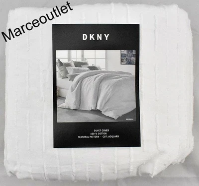 DKNY Donna Karan Refresh FULL / QUEEN Duvet Cover White - Image 1 of 4