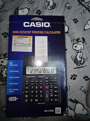 Casio HR170RC 2 Lines/Sec Printing Calculator - Black/Red Print New - Image 1 of 2