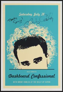 Autographed Dashboard Confessional Belly Up Aspen Poster Signed Chris Carrabba - Picture 1 of 1