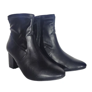 Time and Tru Reißverschluss Stiefel Bootie Damengröße 7,5 schwarz neu mit Etikett Memory Foam - Bild 1 von 5