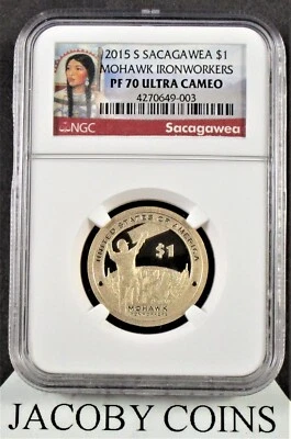 2015 S Sacagawea $1 NGC PF70 Ultra Cameo Portrait Label - Image 1 of 4
