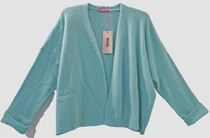 WASABI offene Oversize Flausch Jacke Strick Jacke 46-48-50 + Baby-Alpaka grün - Bild 1 von 3