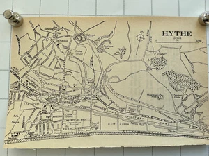 HYTHE - 1965 Original Vintage Map KENT England City Street Plan School Musketry - Picture 1 of 4