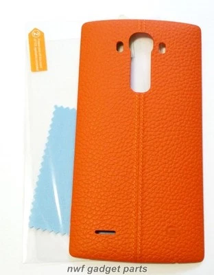 Nueva cubierta trasera de batería OEM para LG G4 H815 cuero (sin NFC) "NARANJA" + S/P!!  Foto 1 de 3