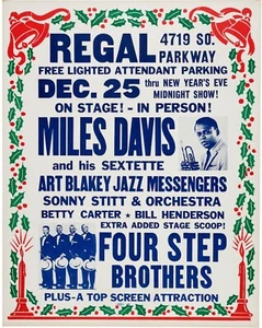 Estampado de arte en pared para el hogar - póster de concierto vintage - millas Davis - A4, A3, A2, A1 - Imagen 1 de 1