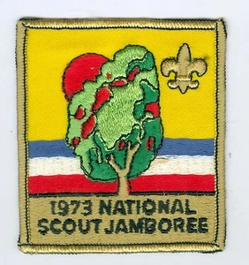 Toppa di stoffa Jamboree scout nazionale 1973 colorata mai usata, 2 3/4 x 3 pollici - Foto 1 di 2