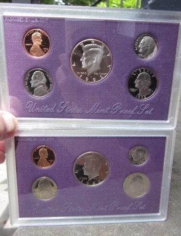 United States Mint Proof Sets 1989 S and 1992 S Original Packing & COA's Cover