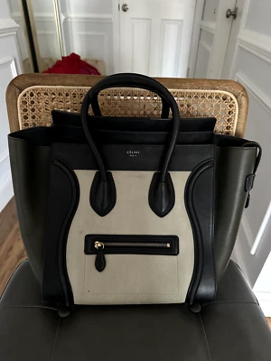 Mini bolso de equipaje de cuero tricolor Celine  Foto 1 de 4