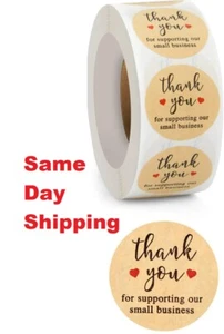 Thank You Stickers Roll 1000pcs 1.5” for Supporting My Small Business - Picture 1 of 2