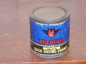 Vintage Red Devil Half Pint Red Coral Paint Can - Picture 1 of 4