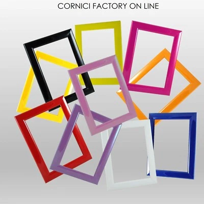 CORNICI LEGNO 721 PORTA FOTO DA MURO COLORATA BIANCO NERO CORNICE QUADRI POSTER