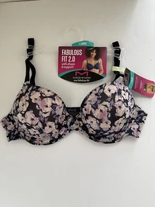Maidenform Women's One Fabulous Fit 2.0 Tailored D34B- Flash Flowers Bras, New - Picture 1 of 11