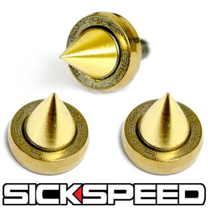 3 PC 24K 5MM WINDSCREEN FENDER WASHER BOLT KIT W 24K GOLD SPIKES MOTORCYCLE M1 - Picture 1 of 1