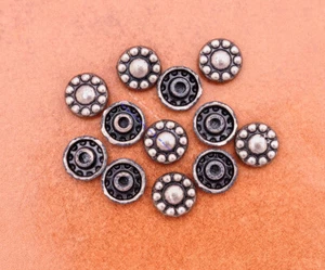 Lot 50X Retro Sliver Flower Edge Spots Rivets Studs Leathercraft Belt Conchos - Picture 1 of 9