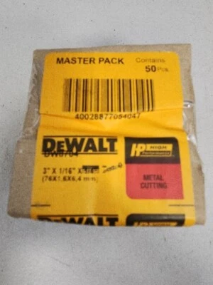 DEWALT DW 8704 3" X 1/16" X 1/4" Cut-Off Wheel  50 Pack New  - Image 1 of 4
