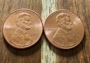 2025 PD "SECONDS" UNC LINCOLN SHIELD CENTS - FROM BANK WRAPPED ROLLS - Picture 1 of 2