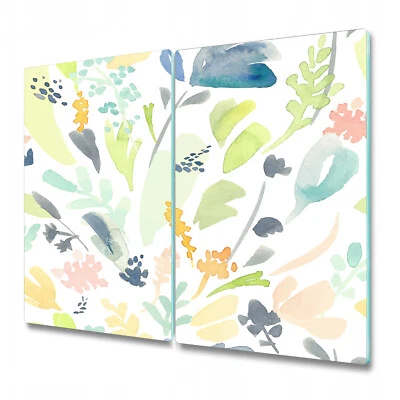 Tabla de pan de vidrio templado encimera ahorro cocina colorido floral blanco 2x30x52 Foto 1 de 4