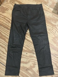 Massimo Dutti Coated Waxed Cotton Strech Pants Jeans Brown Size 10 NWOT - Picture 1 of 6