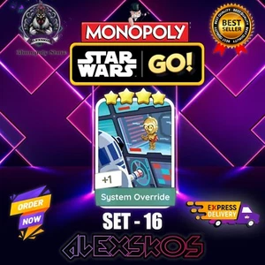 SYSTEM OVERRIDE - ⭐️4 MONO_POLY_-GO 4S STICKERS CARDS ⚡️ FAST SEND ⚡️ - Picture 1 of 2