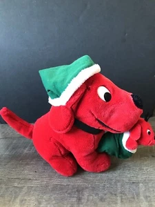 Vintage Clifford The Big Red Dog Christmas 10" Stuffed Plush w/Puppy in Stocking - Picture 1 of 11