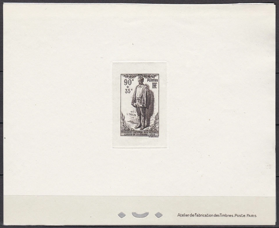 France ScB80 Erect a Monument to Civilian Victims of World War I, Deluxe Proof - Image 1 of 1