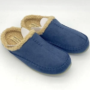 Deer Stags US Men 10 - Navy Blue Faux Fur Sherpa Lined Slippers - Picture 1 of 7