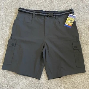 Orvis Voyager Tech Cargo Shorts Men’s Size 36 Charcoal (Gray) Belted NWT - Picture 1 of 16