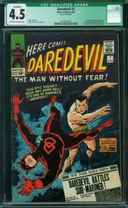 DAREDEVIL 7 CGC 4.5 OWW PAGE QUALIFIED MISS PAGE 14 MARVEL SUBBY VS DAREDEVIL C2 - Picture 1 of 1