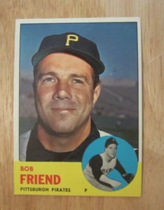 Bob Friend 1963 Topps #450 Trading Card MLB Baseball Pittsburgh Pirates - Picture 1 of 10